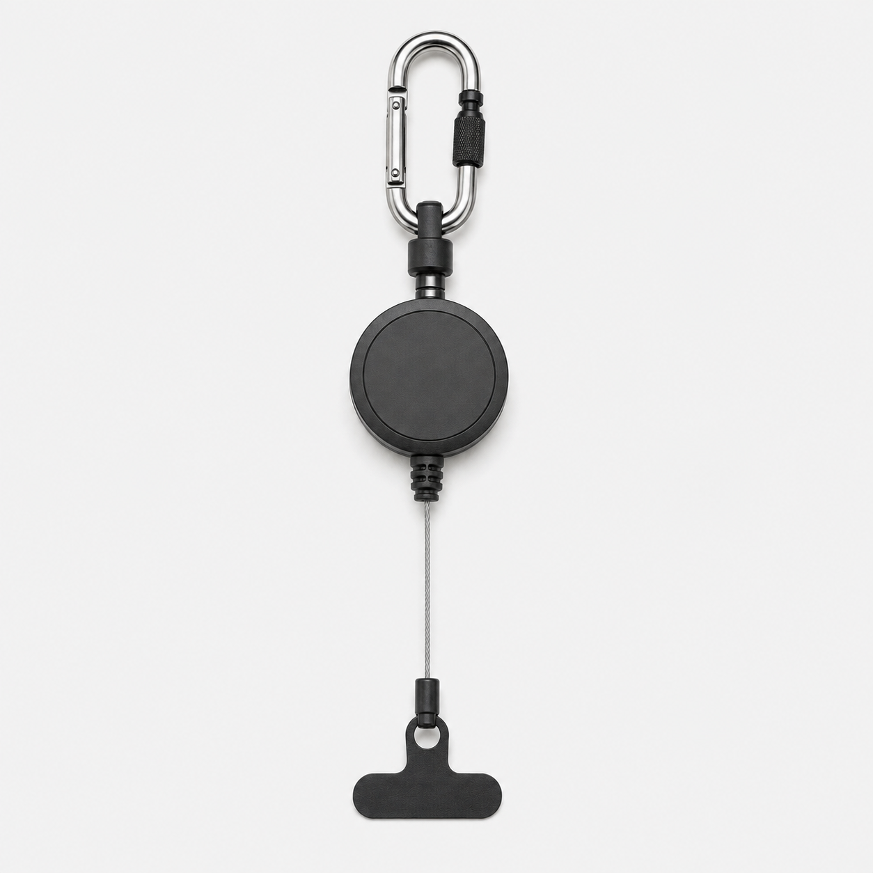 Front studio view of the retractable anti-theft phone tether